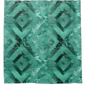 北欧の溶融翡翠 |抽象芸術緑 シャワーカーテン (正面)