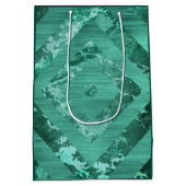 北欧の溶融翡翠 |抽象芸術緑 ミディアムペーパーバッグ (裏面)