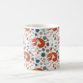 北欧の眠れるキツネ模様 コーヒーマグカップ (中央)