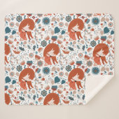 北欧の眠れるキツネ模様 シェルパブランケット (正面(横))