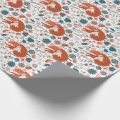 北欧の眠れるキツネ模様 ラッピングペーパー (角)