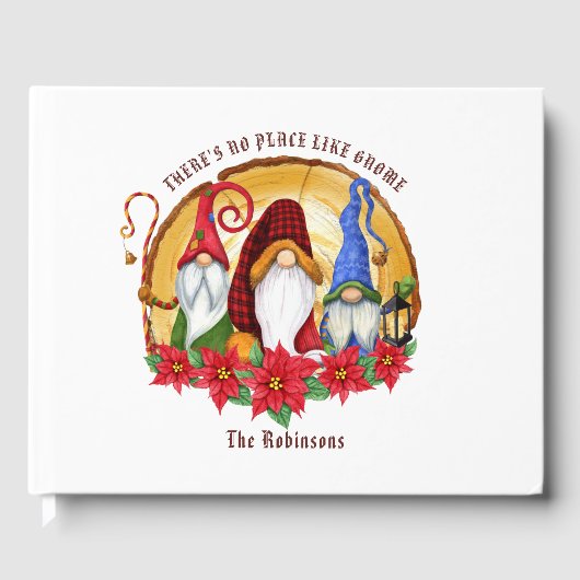 北欧の素朴格子状のクリスマス格言 ゲストブック (正面)