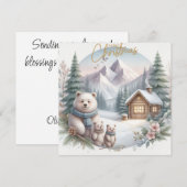 北欧の自然の中で3匹の可愛いクマ シーズンカード (正面/裏面)