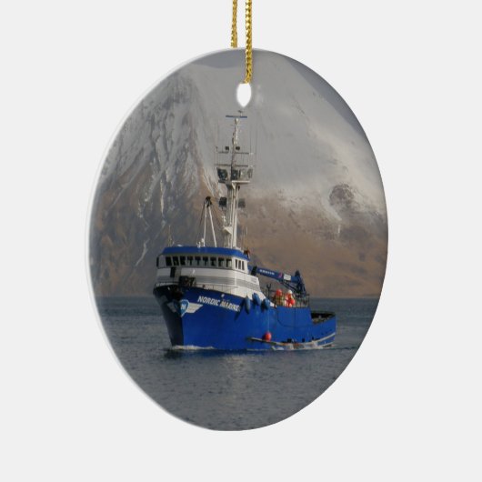 北欧の船員、オランダ港、AKのカニのボート セラミックオーナメント (右)