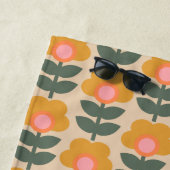 北欧の花のパタパーソナライズされたーン ビーチタオル (インサイチュ)