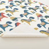 北欧の芸術インスパイアによる馬のパターン。 シェルパブランケット (3/4)