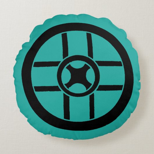 北欧の記号: 車輪の十字 ラウンドクッション (正面)