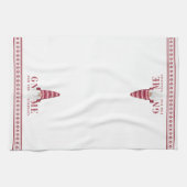 北欧の赤/白 |休日の格言 キッチンタオル (横)