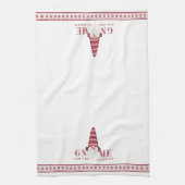 北欧の赤/白 |休日の格言 キッチンタオル (縦)