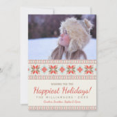 北欧の雪の結晶クリスマスセーター休日の写真 シーズンカード (正面)