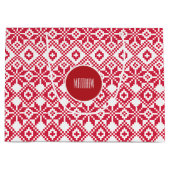 北欧の雪の結晶パターンカスタムネームクリスマス ラージペーパーバッグ (正面)