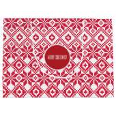 北欧の雪の結晶パターンカスタムネームクリスマス ラージペーパーバッグ (裏面)