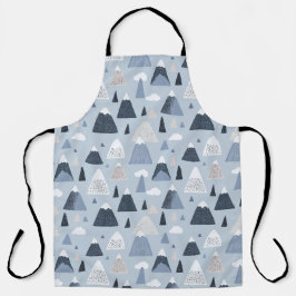 北欧の雪をかぶった山々 エプロン
