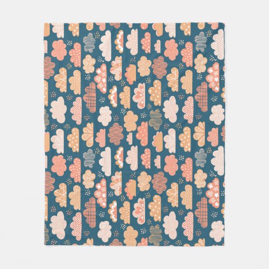 北欧の雲：黄金の子供のパターン。 フリースブランケット (正面)