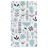 北欧の青い花の模様 スモールペーパーバッグ (裏面)