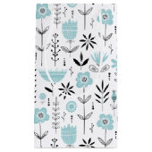 北欧の青い花の模様 スモールペーパーバッグ (正面)