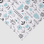 北欧の青い花の模様 薄葉紙 (詳細)