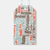 北欧の青と赤のクリモダンスマス ギフトタグ (正面)