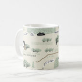 北欧の風景：家カラフル木模様 コーヒーマグカップ (正面左)