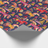 北欧の馬のパターンのシームレスなデザイン。デコール ラッピングペーパー (角)