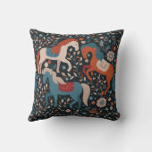 北欧の馬の模様(青) クッション (裏面)