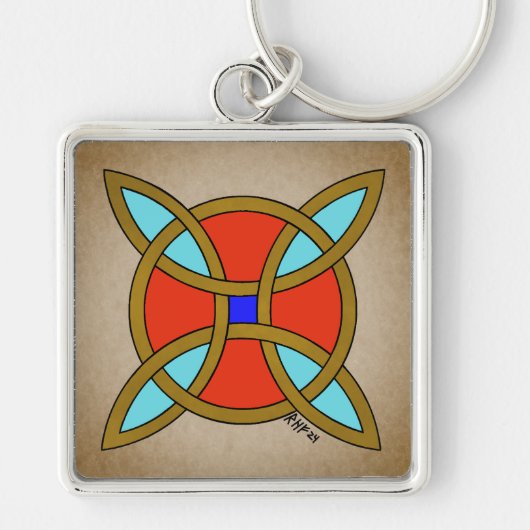 北欧の魔女の結び目からの保護 キーホルダー (正面)