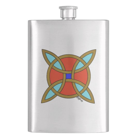 北欧の魔女の結び目からの保護 フラスク (正面)