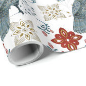 北欧の鳥と万華鏡のように千変万化するパターンパターン ラッピングペーパー (ロールコーナー)