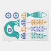 北欧の鳥・魚・花 キッチンタオル (横)