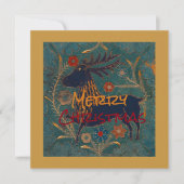 北欧の鹿のクリスマス シーズンカード (正面)