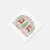 北欧の鹿のクリスマス スタンダードカクテルナプキン (角)
