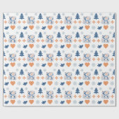 北欧の鹿のクリスマス ラッピングペーパー (フラット)