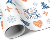 北欧の鹿のクリスマス ラッピングペーパー (ロールコーナー)