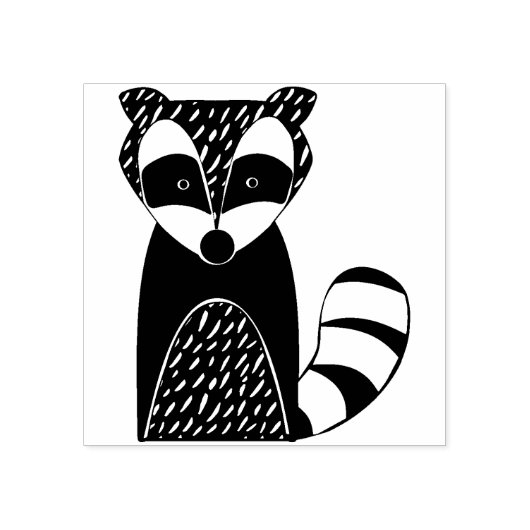 北欧アライグマのアートスタンプ ラバースタンプ (インプリント)