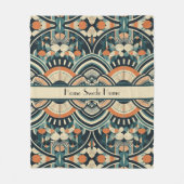 北欧アールデコのカスタマイズ フリースブランケット (正面)