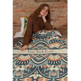 北欧アールデコのカスタマイズ フリースブランケット