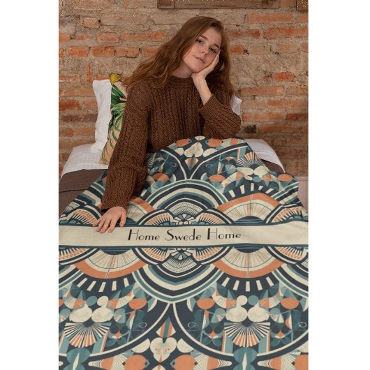 北欧アールデコのカスタマイズ フリースブランケット