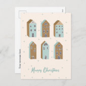 北欧インスパイアのクリスマスはがき。編集可能 シーズンポストカード (正面/裏面)