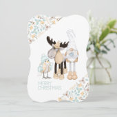 北欧インスパイアのクリスマスカード。Hygge編集可能 (スタンド正面)