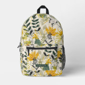 北欧インスパイア植物図画 プリントバックパック (正面)