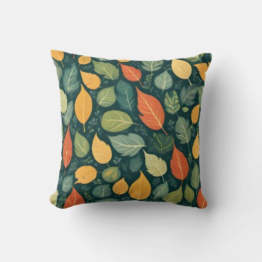 北欧インスパイア葉模様装飾用クッション クッション (正面)