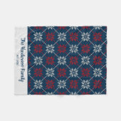 北欧ウィンタースノーフレークパターンコージーカスタム文字 フリースブランケット (正面(横))