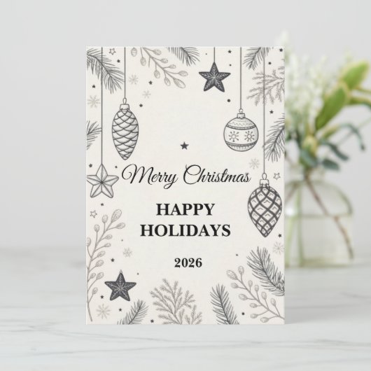 北欧エレガントのクリスマスグリーティングカード シーズンカード (スタンド正面)