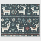 北欧エレガントトナカイ模様 ラッピングペーパー (フラット)
