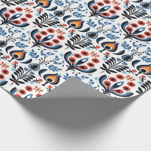 北欧エレガントフローラフォーク包装紙 ラッピングペーパー (角)