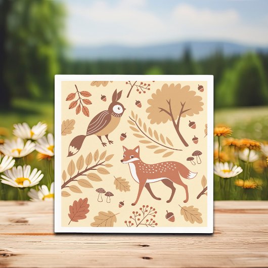 北欧エレガント秋パターン スタンダードカクテルナプキン