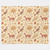 北欧エレガント秋パターン フリースブランケット (正面(横))