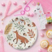 北欧エレガント秋パターン ペーパープレート (パーティー)