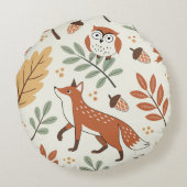 北欧エレガント秋パターン ラウンドクッション (裏面)