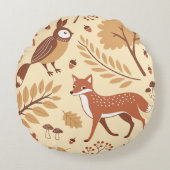北欧エレガント秋パターン ラウンドクッション (正面)